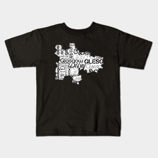 Glasgow City Map With Text Kids T-Shirt